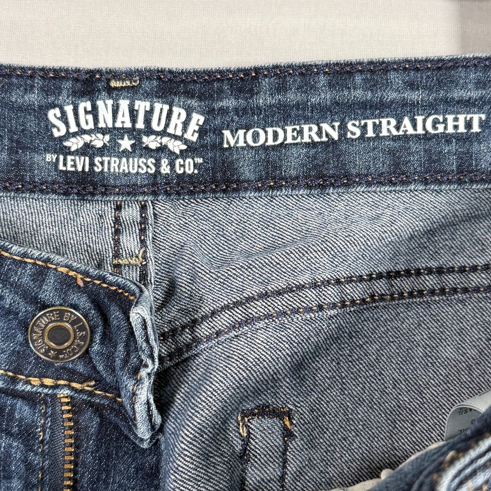 Levi's Signature Modern Straight Women's Blue Jeans 30x27" Comfort Rise 9" - Picture 5 of 11